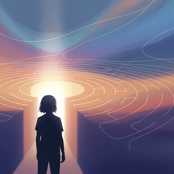 Abstract image of self-discovery journey via sexuality test.