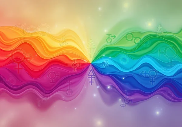 Representação abstrata do diverso espectro da sexualidade