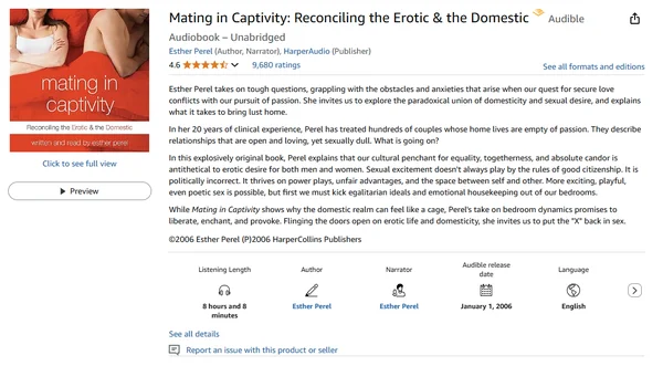 Mating in Captivity by Esther Perel