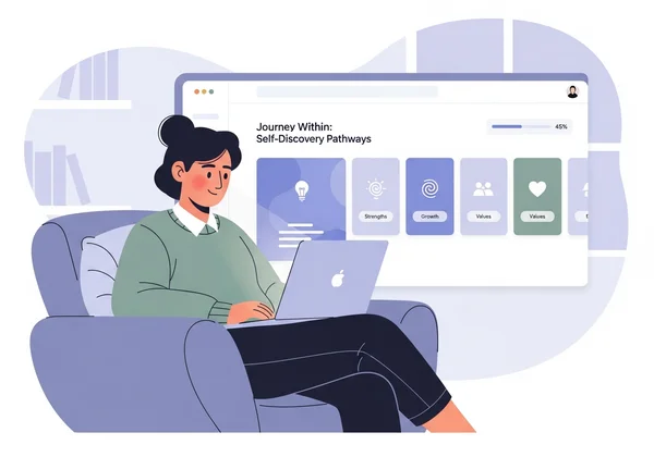 Person exploring self-identity online