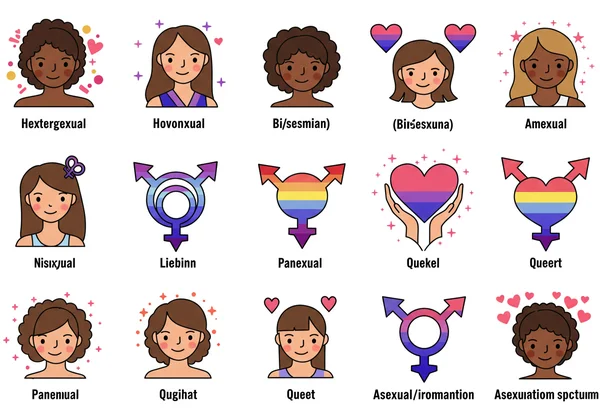 Diverse symbols representing various sexual orientations