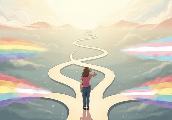 A woman exploring a path of self-discovery and identity.