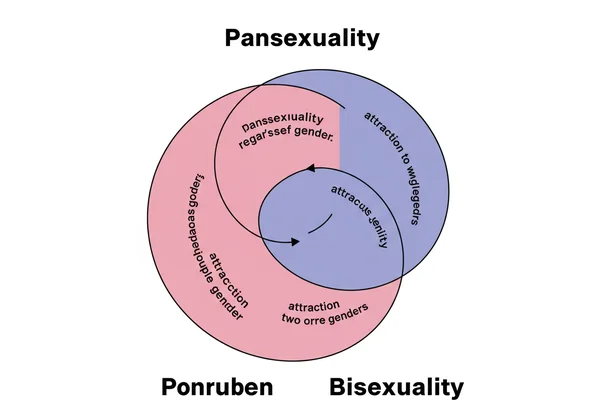 Venn diagram comparing pansexual and bisexual definitions